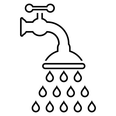 Duş musluk anahat vektör simgesi