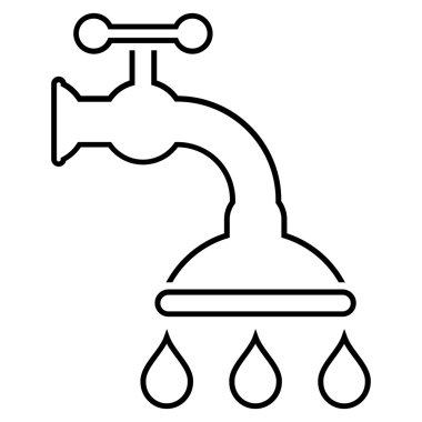 Duş musluk anahat vektör simgesi