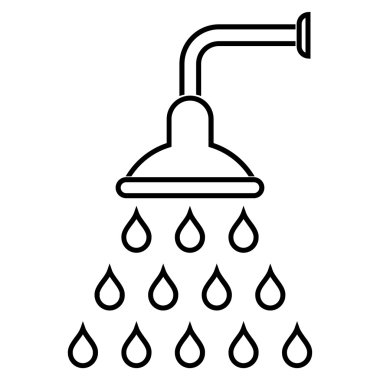 Duş anahat vektör simgesi