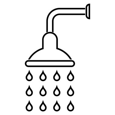 Duş anahat vektör simgesi
