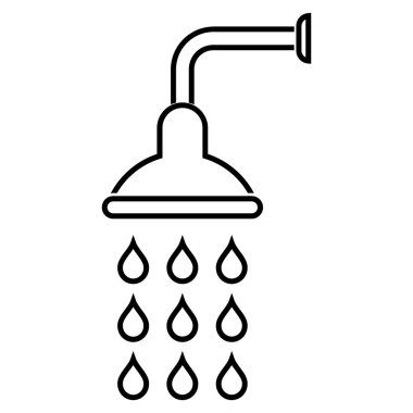 Duş anahat vektör simgesi