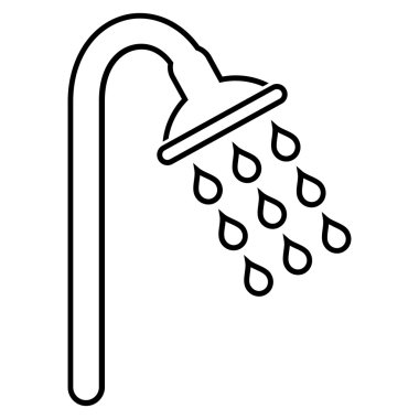 Duş anahat vektör simgesi