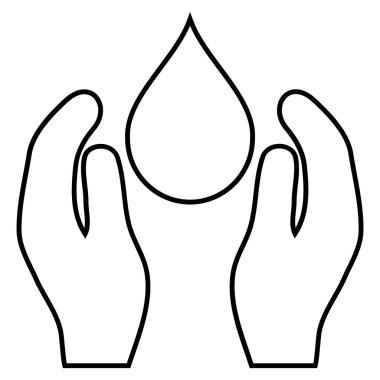 Su bakım anahat vektör simgesi