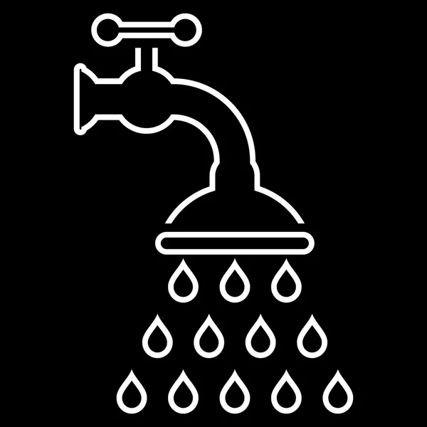 Shower Tap Outline Vector Icon — Stock Vector