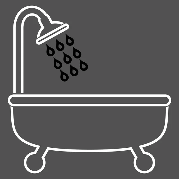 Esquema de baño de ducha Vector icono — Archivo Imágenes Vectoriales