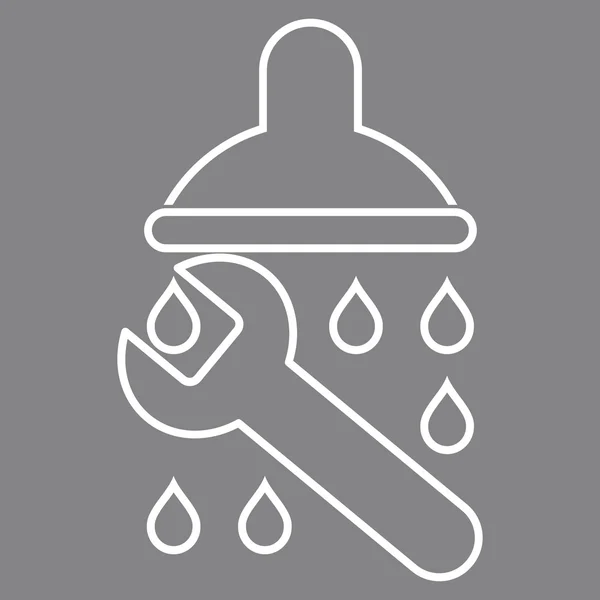 Shower Plumbing Outline Vector Icon — Stock Vector