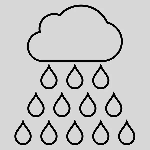 Regenwolken Umriss Vektor-Symbol — Stockvektor