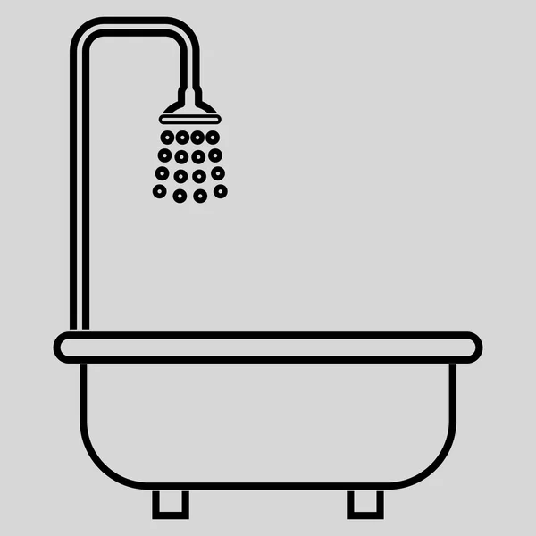 Esquema de baño de ducha Vector icono — Vector de stock