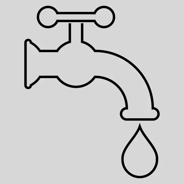 Water Tap Outline Vector Icon — Stock Vector