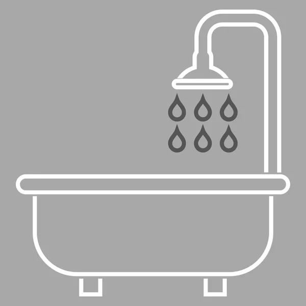 淋浴轮廓矢量图标 — 图库矢量图片