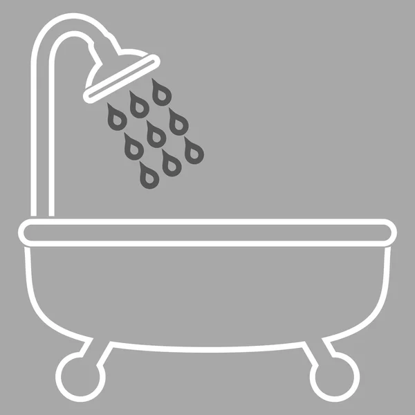 Esquema de baño de ducha Vector icono — Vector de stock