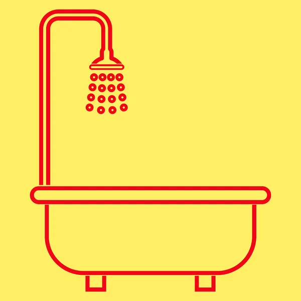 Shower Bath Outline Vector Icon — Stock Vector