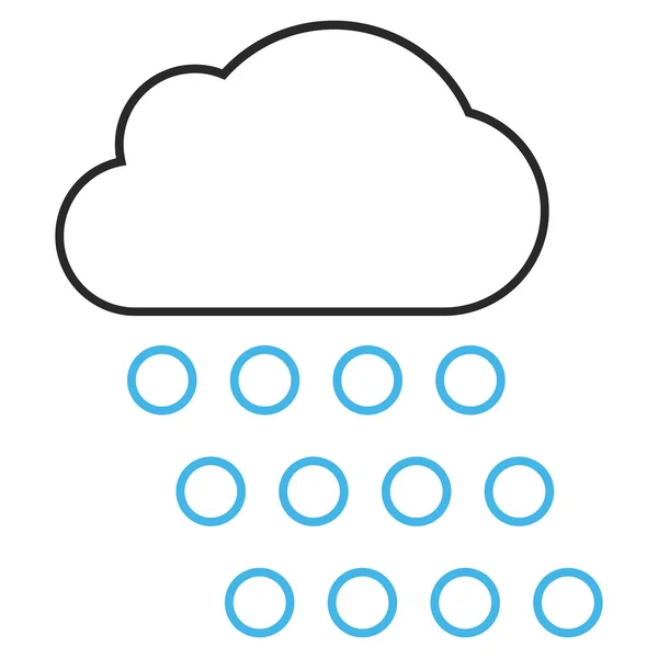 Yağmur bulutu anahat vektör simgesi — Stok Vektör