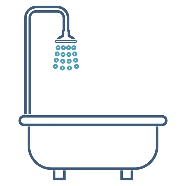 Chuveiro banho contorno vetor ícone —  Vetores de Stock