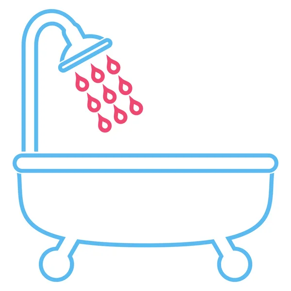 Shower Bath Outline Vector Icon — Stockvector