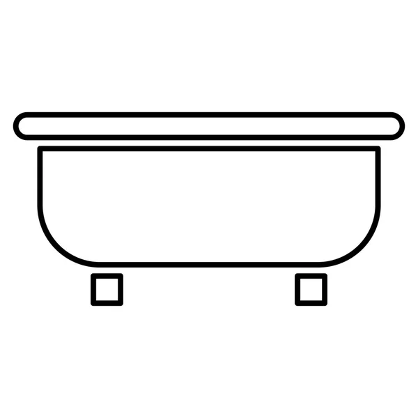 Vasca da bagno contorno icona vettoriale — Vettoriale Stock