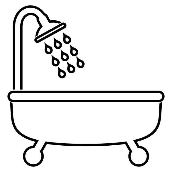 Shower Bath Outline Vector Icon — Stockvector