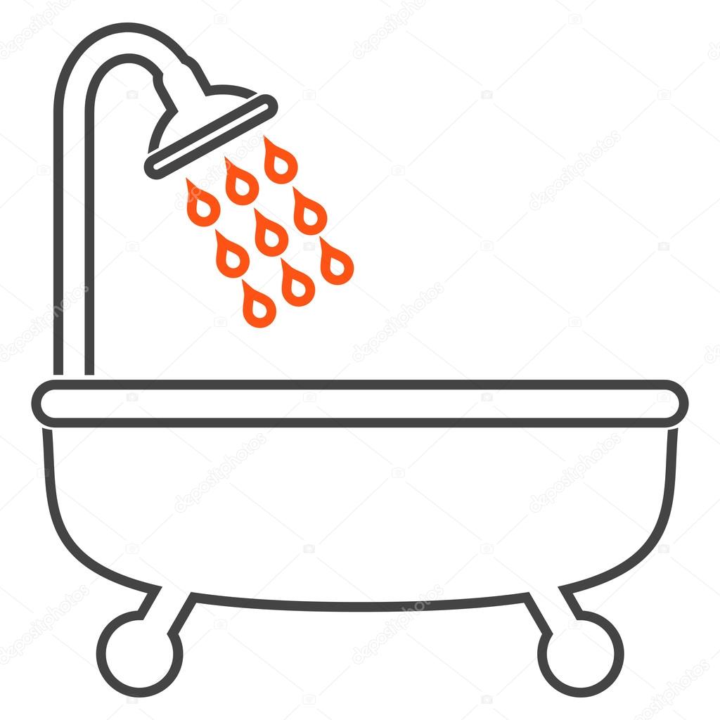  Shower  Bath Outline Vector Icon  Stock Vector 