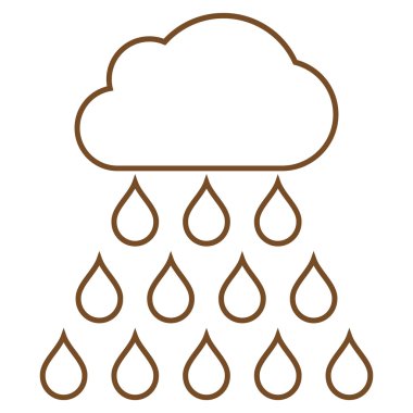 Yağmur bulutu anahat vektör simgesi