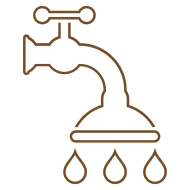 Duş musluk anahat vektör simgesi