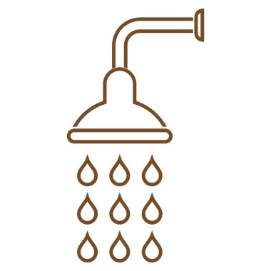 Duş anahat vektör simgesi