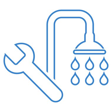 Sıhhi tesisat anahat vektör simgesi