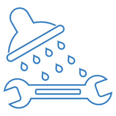 Duş sıhhi tesisat anahat vektör simgesi