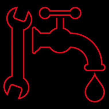 Sıhhi tesisat anahat vektör simgesi