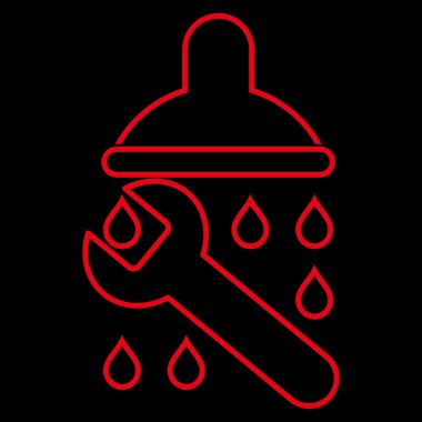 Duş sıhhi tesisat anahat vektör simgesi