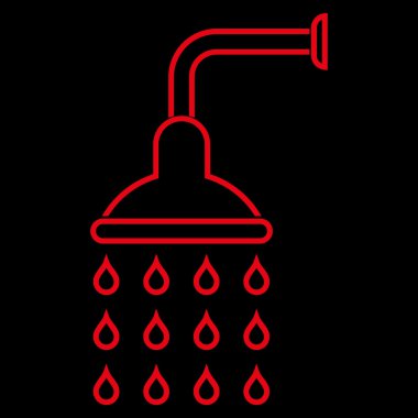 Duş anahat vektör simgesi