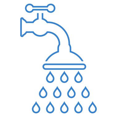 Duş musluk anahat vektör simgesi