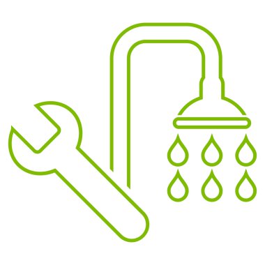 Sıhhi tesisat anahat vektör simgesi