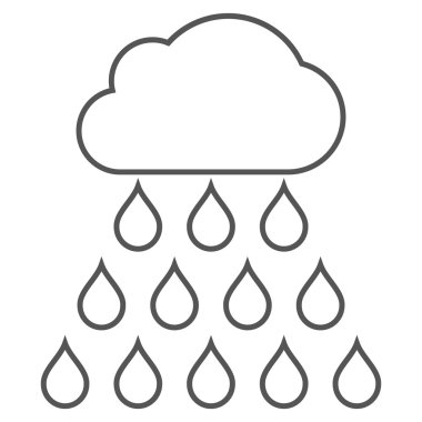 Yağmur bulutu anahat vektör simgesi