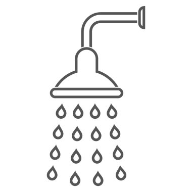 Duş anahat vektör simgesi