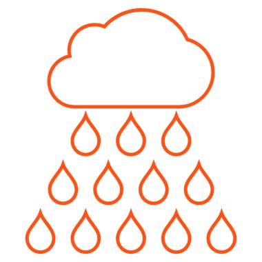 Yağmur bulutu anahat vektör simgesi