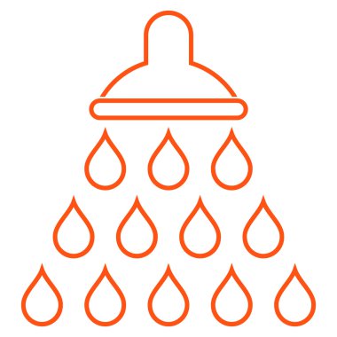 Duş anahat vektör simgesi