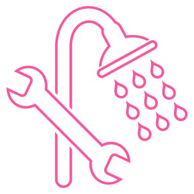 Duş sıhhi tesisat anahat vektör simgesi