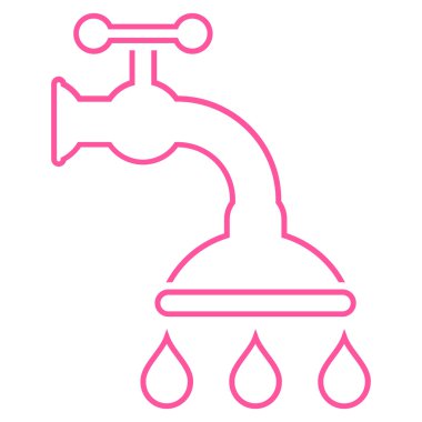 Duş musluk anahat vektör simgesi