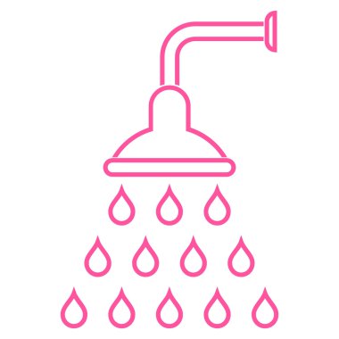 Duş anahat vektör simgesi