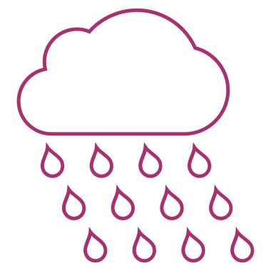 Yağmur bulutu anahat vektör simgesi