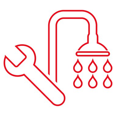 Sıhhi tesisat anahat vektör simgesi