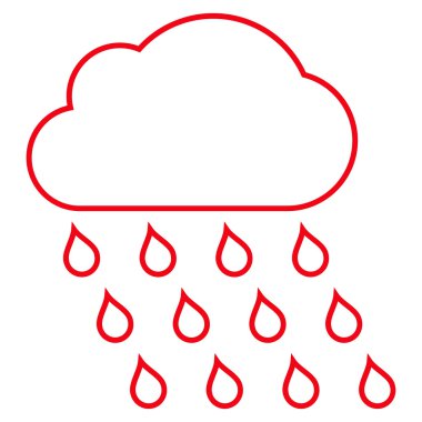 Yağmur bulutu anahat vektör simgesi