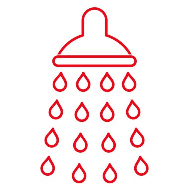 Duş anahat vektör simgesi