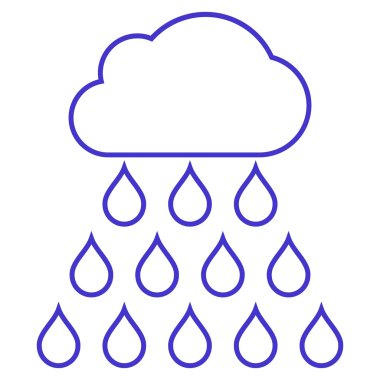 Yağmur bulutu anahat vektör simgesi