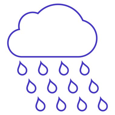 Yağmur bulutu anahat vektör simgesi