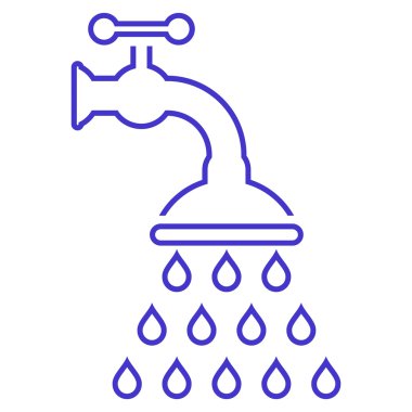 Duş musluk anahat vektör simgesi