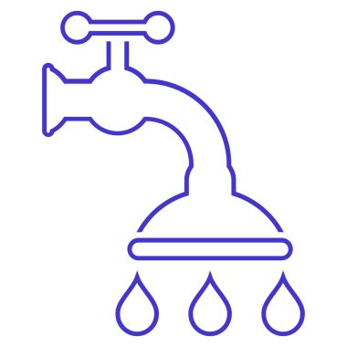 Duş musluk anahat vektör simgesi