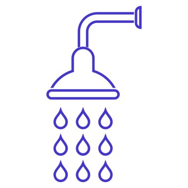 Duş anahat vektör simgesi