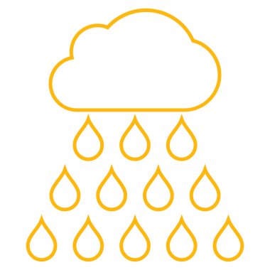 Yağmur bulutu anahat vektör simgesi