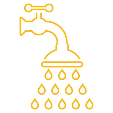 Duş musluk anahat vektör simgesi